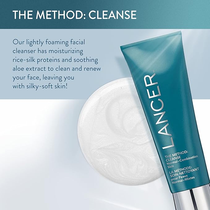 Lancer Skincare The Method: Cleanse Face Cleanser, Daily Face Wash with Salicylic Acid, Sensitive or Dehydrated Skin, 4.05 Fluid Ounces-FemmiqueWomen