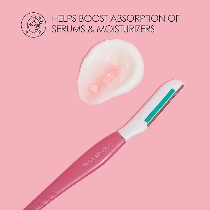 Japonesque Dermaplaner with Soothing Aloe Comfort Strip - Facial Dermaplane Razor, Skin Tool with Ultra Precision Blade for Facial Hair Removal and Exfoliation, 5pk-FemmiqueWomen