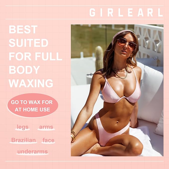 1lb Wax Beads for Hair Removal - Unscented Hard Wax Beads Refill for Professional Full Body Waxing - Ideal for Facial, Brazilian Bikini, Legs, and Underarms at Home for Women and Men (White)-FemmiqueWomen