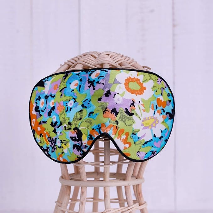 100% Pure Silk Eye Mask Sleep Eye Mask Eye Cover Eyeshade Sleeping Eye Mask Printed Colors (#17)-FemmiqueWomen