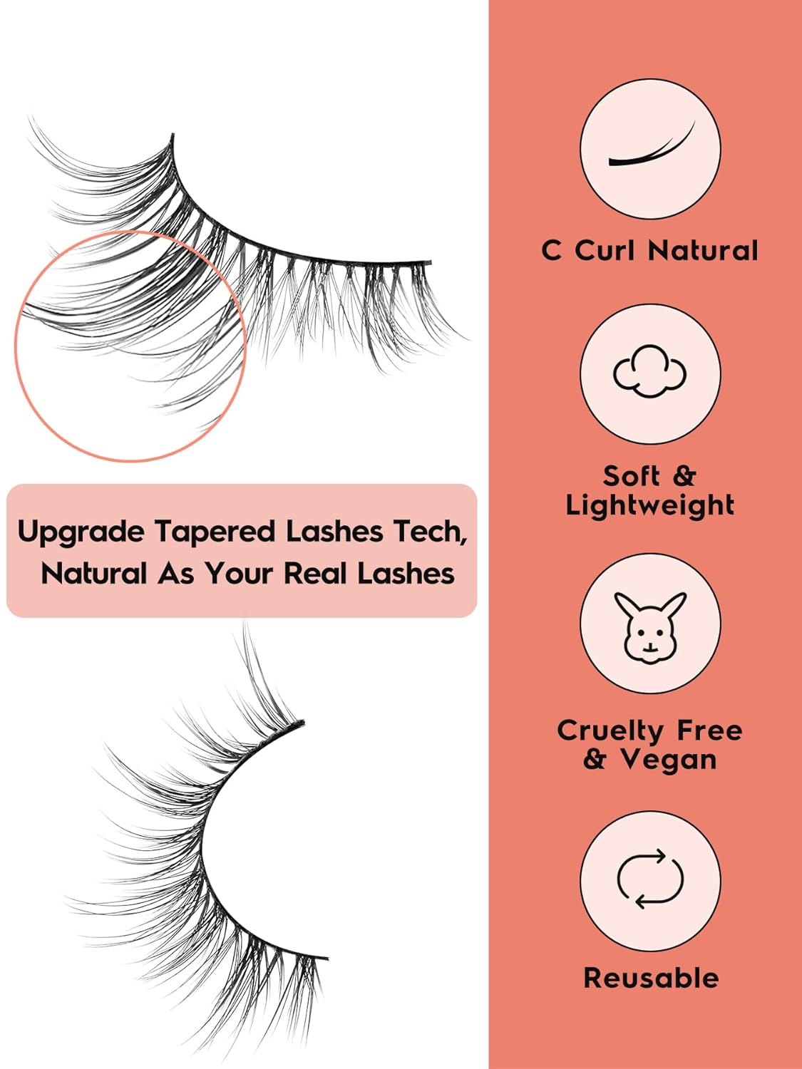 Wispy Lashes False Eyelashes Natural Cat Eye Lashes 12mm Strip Lashes withThin Band Siliglli Cat Eyelashes 3D Volume False Lashes C Curl Eyelashes Pack 7 Pair-FemmiqueWomen