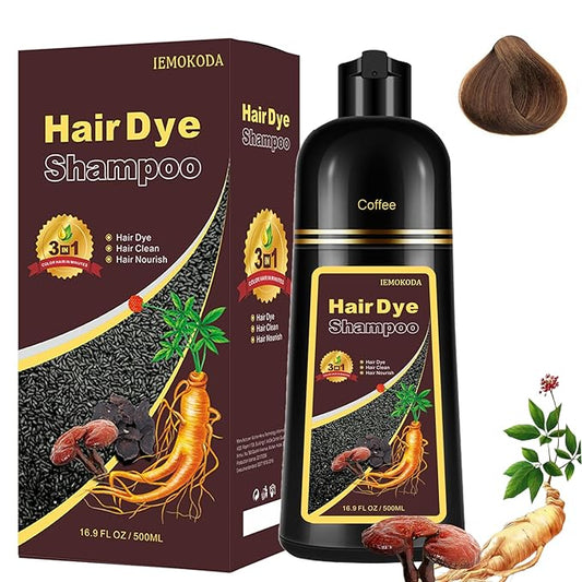 Coffee Hair Dye 3 in 1 - Instant Hair Color Shampoo for Refreshing, Herbal Hair Dye for Women & Men, Easy to Use & Long Lasting 16.90 oz-FemmiqueWomen