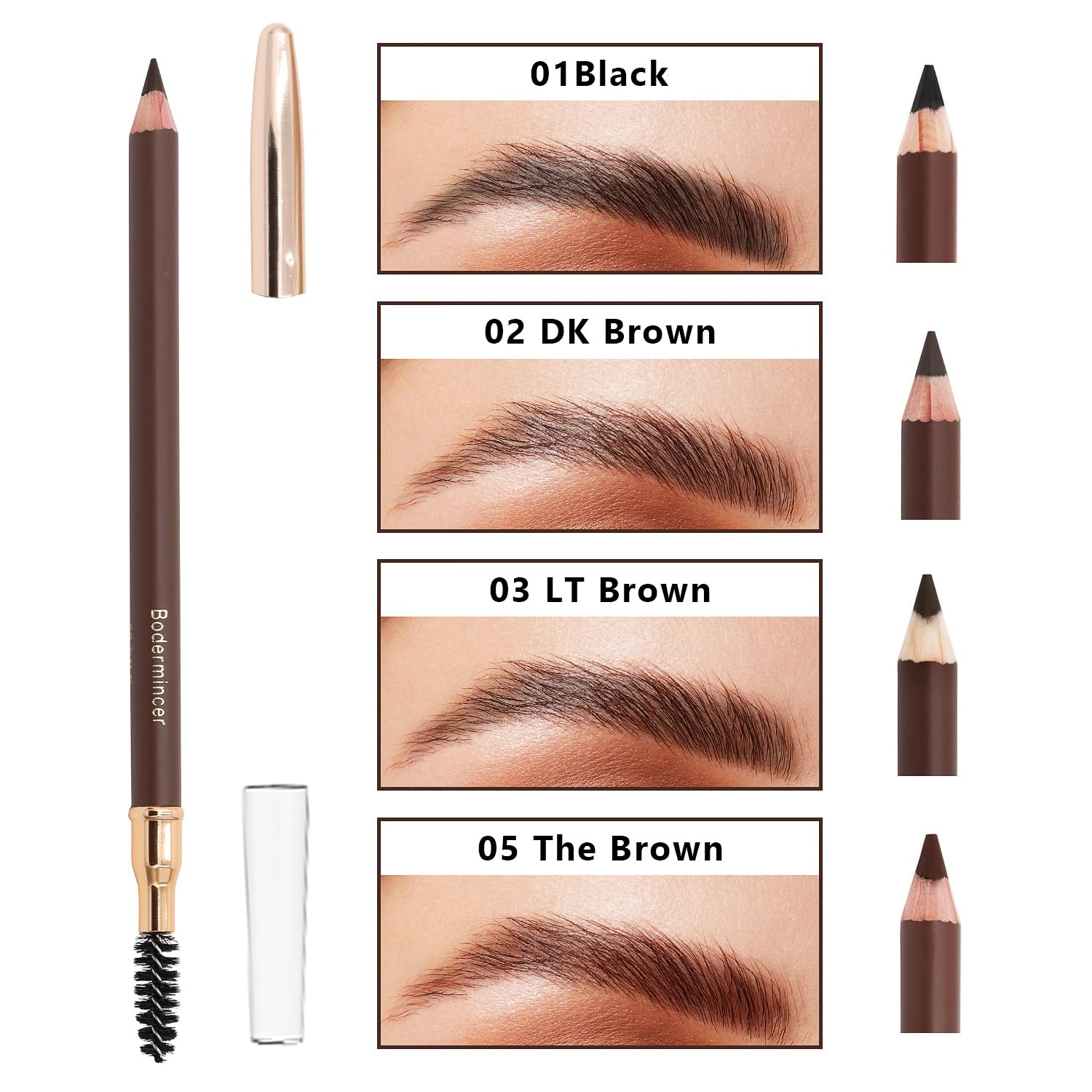 1pcs Eyebrow Pencil Longlasting Waterproof Durable Liner Eyebrow 5 Colors to Choose (1# Black)-FemmiqueWomen