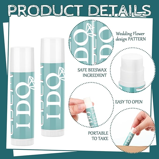 24 Pcs Bachelorette Lip Balm I Do Crew Wedding Party Gifts Bachelorette Lip Balm Gift Wedding Favors for Bachelorette Wedding Party Guest Supplies (Green)-FemmiqueWomen