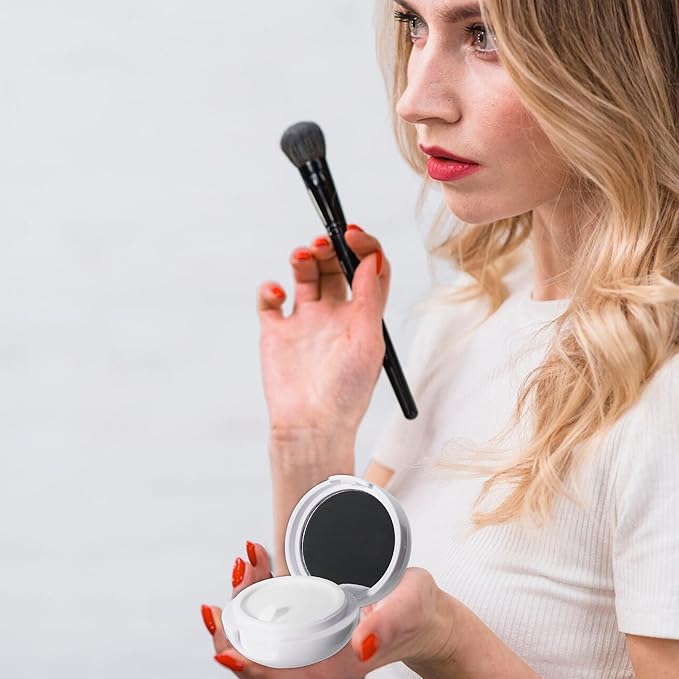 2 Pack Lip Balm Containers,Plastic Portable Empty Lip Balm Container with Mirror and Silicone Lip,Empty Lipstick Dispenser Box for Travel,Home-FemmiqueWomen