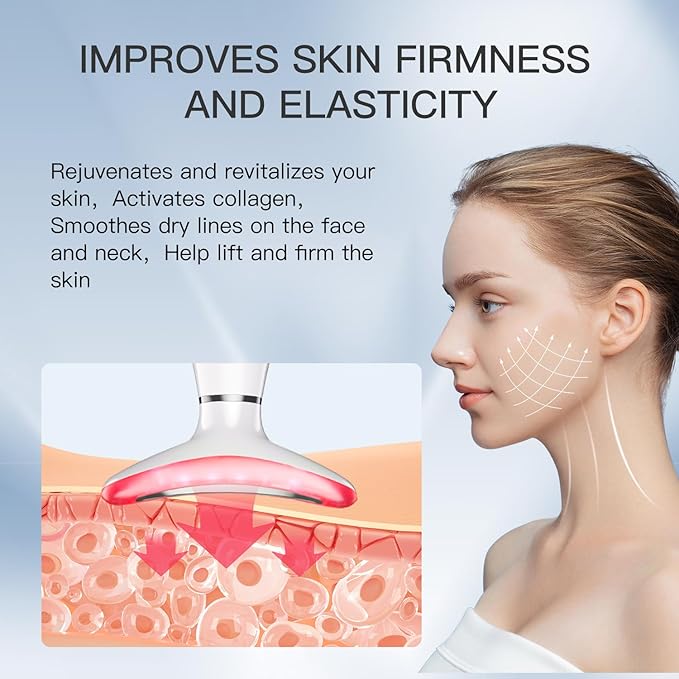 3-in-1 Beauty Massager for Face and Neck, Based on Triple Action LED, Thermal, and Vibration Technologies for Skin Care,Improve,Firm,Tightening and Smooth-FemmiqueWomen