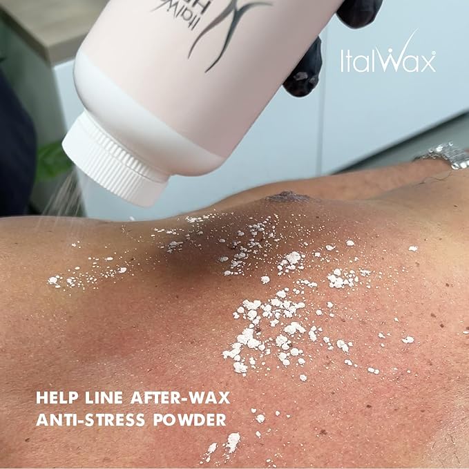 Italwax Help Line Anti-Stress Powder 3.17 oz (90g) – Calamine Soothing Formula – Reduces Redness After Waxing – Protects and Calms Sensitive Skin – for Professional and Home Use-FemmiqueWomen