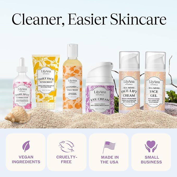 LilyAna Naturals Bakuchiol Face Lift Cream with Sea Moss and Peptide Complex - Face Cream for Women - Moisturizing and Lifting Facial Cream - Anti-Aging Overnight Moisturizer - Made in the USA - 1 oz-FemmiqueWomen