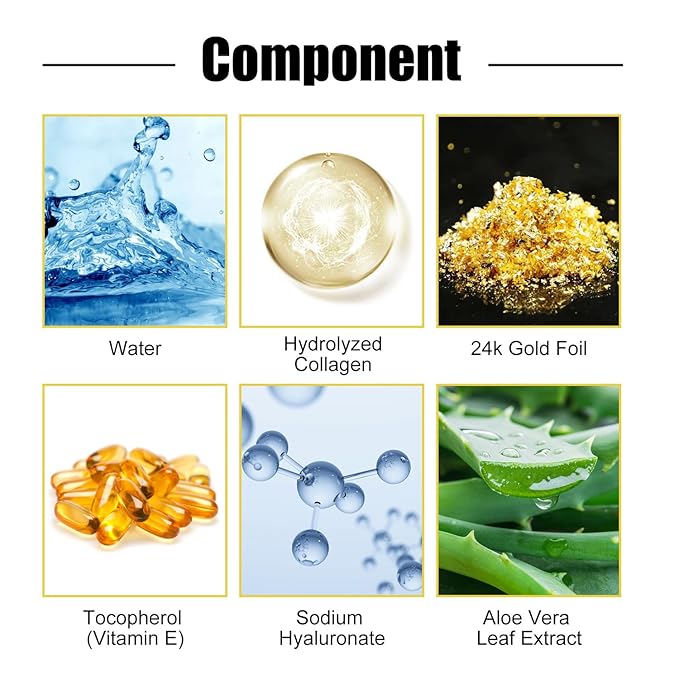 24K Gold Eye Masks, Crystal Collagen Eye Patches for Puffy Eyes, Reducing Fine Lines, Effectively Moisturizing Gold Eye Mask for Dark Circles and Puffiness Wrinkle Eye Bags-FemmiqueWomen