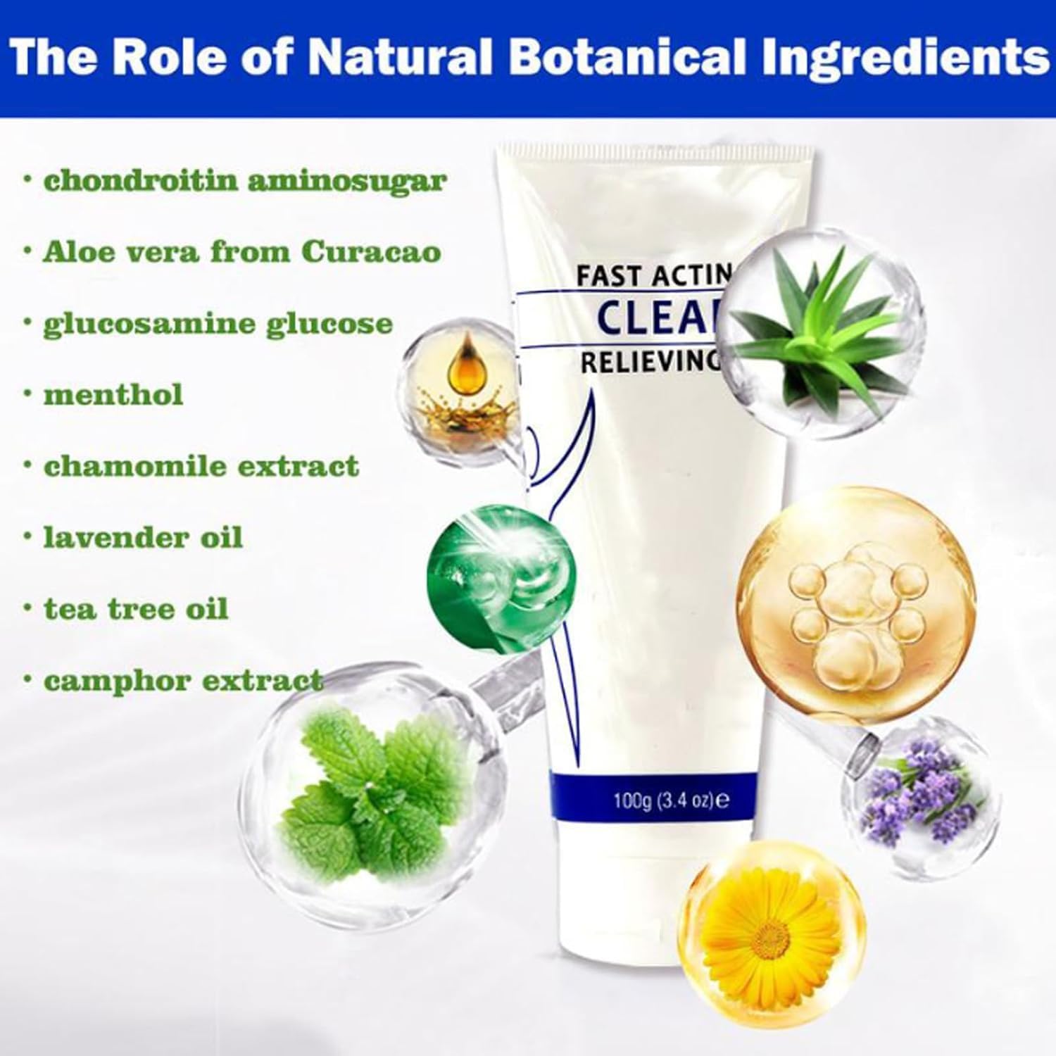 Soothing Cooling Gel 100g, Relieving Body, Pain Relieving, Sports Soothing Cooling Gel Body Care Lotions, Fast Absorbing for Women and Men-FemmiqueWomen