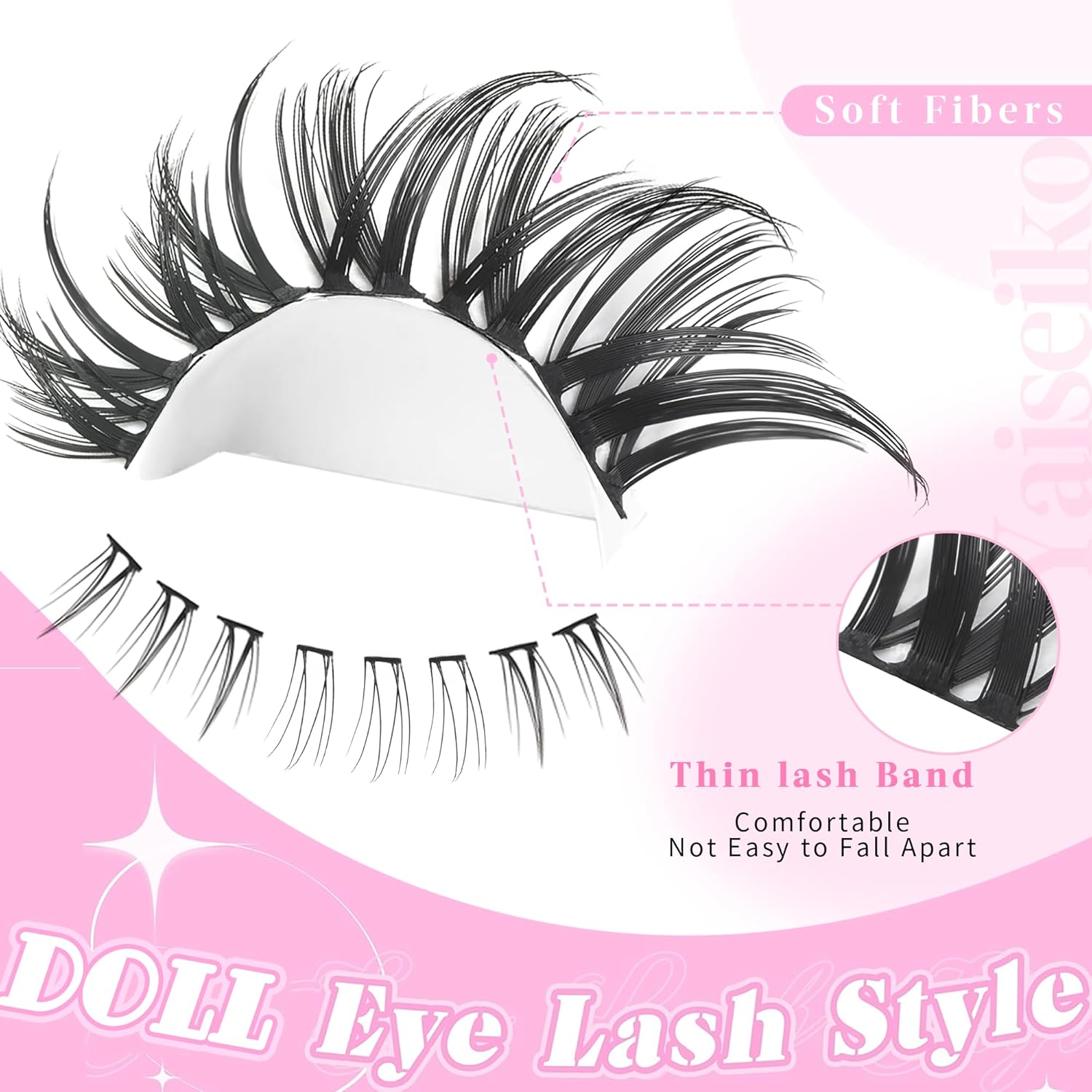 Lash Clusters With Bottom Lash Clusters Doll Eyelashes Cluster Lashes Natural Look DIY Lash Extension Lashes 118 Pcs Left&Right Cluster Eyelashes Extensions Wispy Lashes Fluffy Eyelash Clusters-FemmiqueWomen