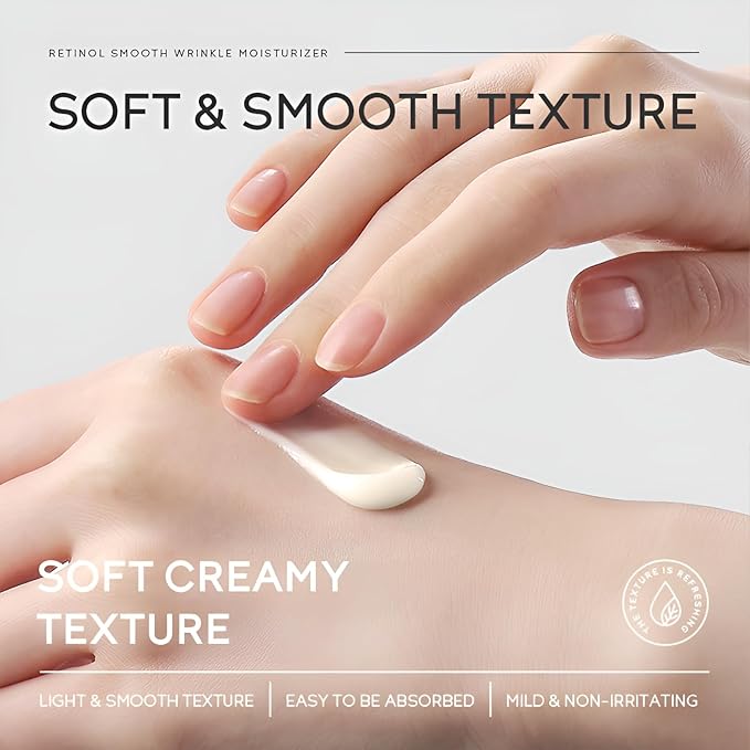 Retinol Cream for Face, Anti Aging Face Moisturizer with Hyaluronic Acid, Rapid Wrinkle Repair, Day & Night Cream Serum for Women, Reduce Fine Lines, Wrinkles & Dark Spots 1.06oz, 2Pack-FemmiqueWomen