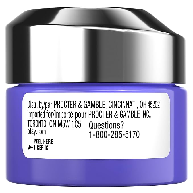 Olay Retinol 24 Face Moisturizer, Anti-Aging Night Cream for Women, Trial Size, Fragrance-Free, Non Greasy - Anti-Wrinkle, Smooth Fine Lines, Tightening Skin Care - Peptides, Glycerin, 0.5 Oz-FemmiqueWomen