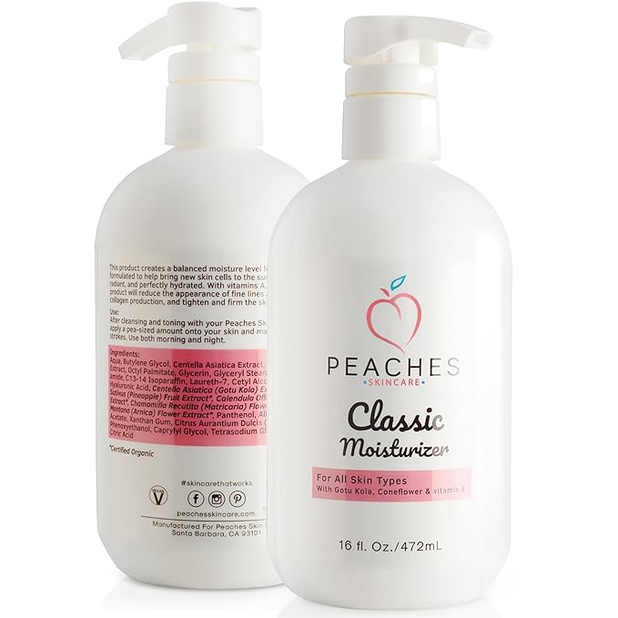 Hydrating Vegan Moisturizer with Vitamin E, Gotu Kola, and Pineapple – Age-Defying Face Cream for All Skin Types – Classic Moisturizer (16 oz)-FemmiqueWomen