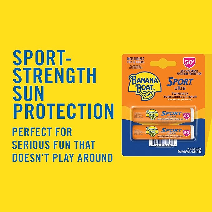 Banana Boat SPF#50+ Sport Ultra Lip Balm Twin Pack 0.15 Ounce-FemmiqueWomen