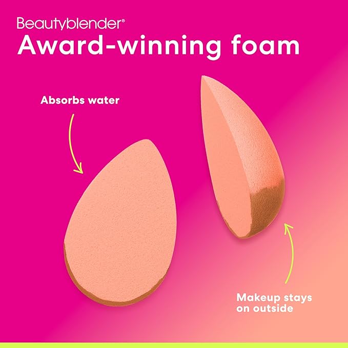 Beautyblender® | Papaya Beauty Blender Makeup Sponge, Super-Soft Foam Easily Blends Foundations, Powders & Creams, Made in USA, Reusable, Washable, Streak Free Application, Vegan, Cruelty Free-FemmiqueWomen