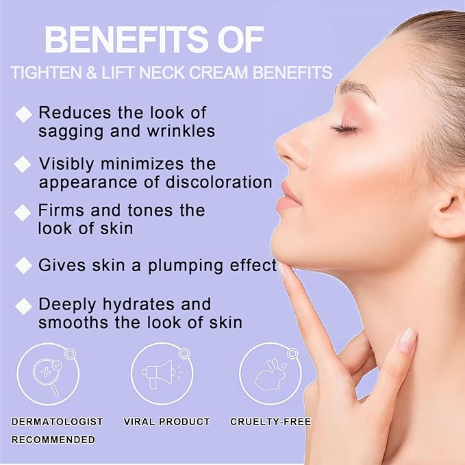 Neck Firming Cream, Neck Tightening Cream, Tighten and Lift Neck Cream, Neck Creams for Tightening and Firming Sagging Skin, Help Reduce Fine Lines & Wrinkles-FemmiqueWomen