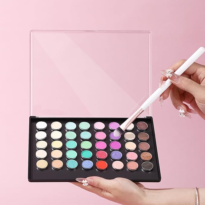 2PCS 9.25"x6.6" Large Empty Magnetic Makeup Palettes, Not Included Metal Sticker/Pans, XL Eyeshadow Pan Dispensing Storage Boxes, Compact & Portable Blush Lipstick Powder Palettes for DIY Cosmetics-FemmiqueWomen