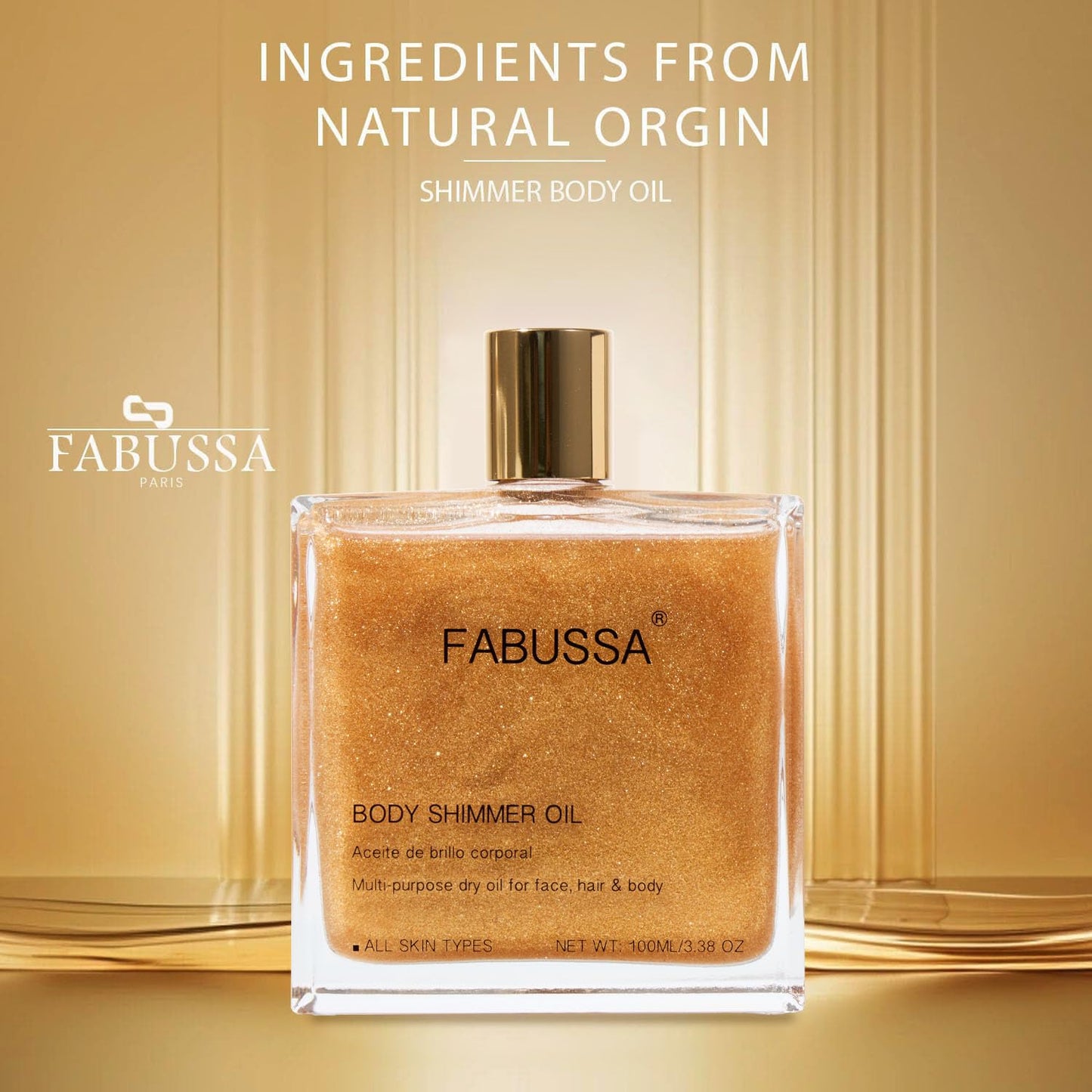 Body Shimmer Oil | Hydrating & Illuminating Highlighter for Face, Body & Hair 3.38 Fl Oz-FemmiqueWomen