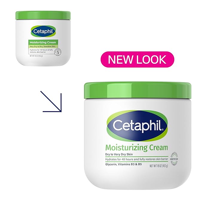 Cetaphil Face & Body Moisturizer, Hydrating Moisturizing Cream for Dry to Very Dry, Sensitive Skin, NEW 16 oz, Fragrance Free, Non-Comedogenic, Non-Greasy-FemmiqueWomen