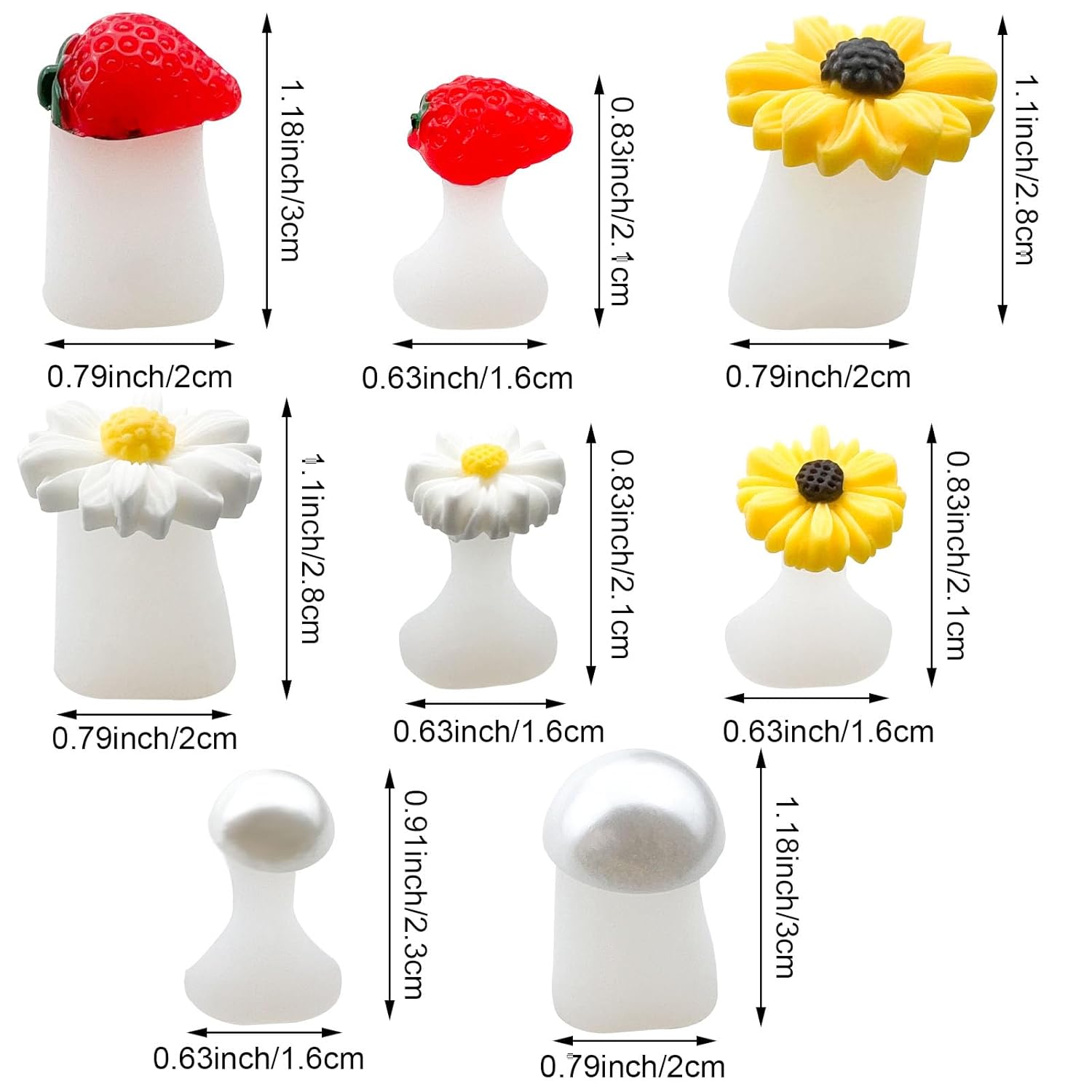 32PCS Silicone Toe Separators for Pedicure, Cute Daisy Flower strawberry Pearl Shaped Toe Nail Spacers for Pedicures Nail Art Salon Tools Nail Art Accessories-FemmiqueWomen