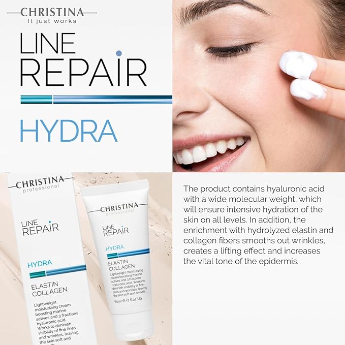 Christina Line Repair Elastin Collagen Cream for Face with Hyaluronic Acid | Face Repair Cream Nourishes and Replenishes the Skin 60ml / 2 fl.oz-FemmiqueWomen