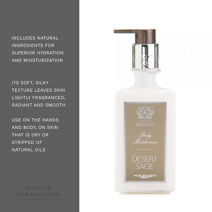 Antica Farmacista Body Moisturizer - Moisturizing Scented Lotion - Premium Body Moisturizer - Luxury Gift for Women & Men - Hand & Skin Hydration - Desert Sage, 10 Fl Oz-FemmiqueWomen