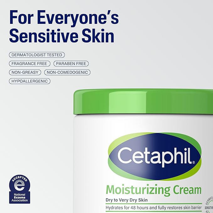 Cetaphil Face & Body Moisturizer, Hydrating Moisturizing Cream for Dry to Very Dry, Sensitive Skin, NEW 20 oz, Fragrance Free, Non-Comedogenic, Non-Greasy (Packaging May Vary)-FemmiqueWomen
