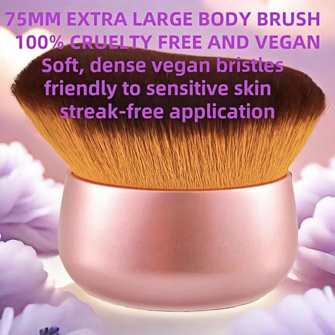 Blend & Blur 75mm Body Kabuki Brush - For Self Tanner, Body Bronzer & Foundation | Face/Back Multitool | Wet/Dry Use (Rose Gold)-FemmiqueWomen