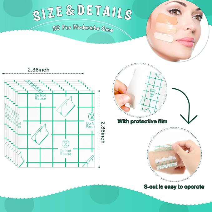 150 Pieces Makeup Hand Palette Single Use Makeup Hand Palette Disposable Adhesive Makeup Mixing Tray Cosmetic Makeup Palette Transparent Waterproof Makeup Tape for Makeup Artist-FemmiqueWomen