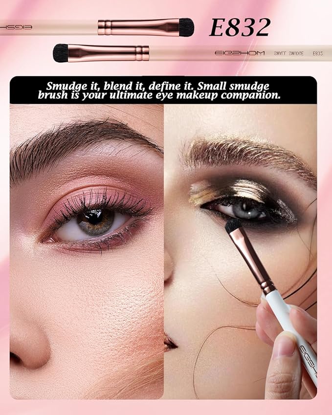 Small Smudge Brush, Professional Eyeshadow Brush for Smudging, Blending, Filling in, Premium Synthetic Bristles Tapered Eye Makeup Brush - Ivory-FemmiqueWomen