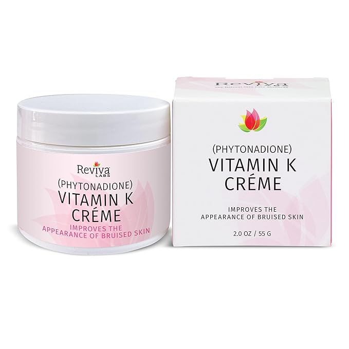 Reviva Labs Vitamin K Crème for Bruising, Under-Eye Dark Circles, and Wrinkles with Soybean Oil and Natural Fruit Extracts - 2 Oz, for Skin and Face-FemmiqueWomen