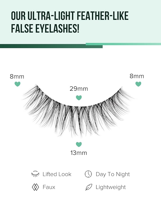 Eyelashes Wispy Lashes Natural Mink Eye Lashes Pack Clear Band Strip Lashes That Look Like Extensions Short False Eyelashes Natural 7 Pairs-FemmiqueWomen