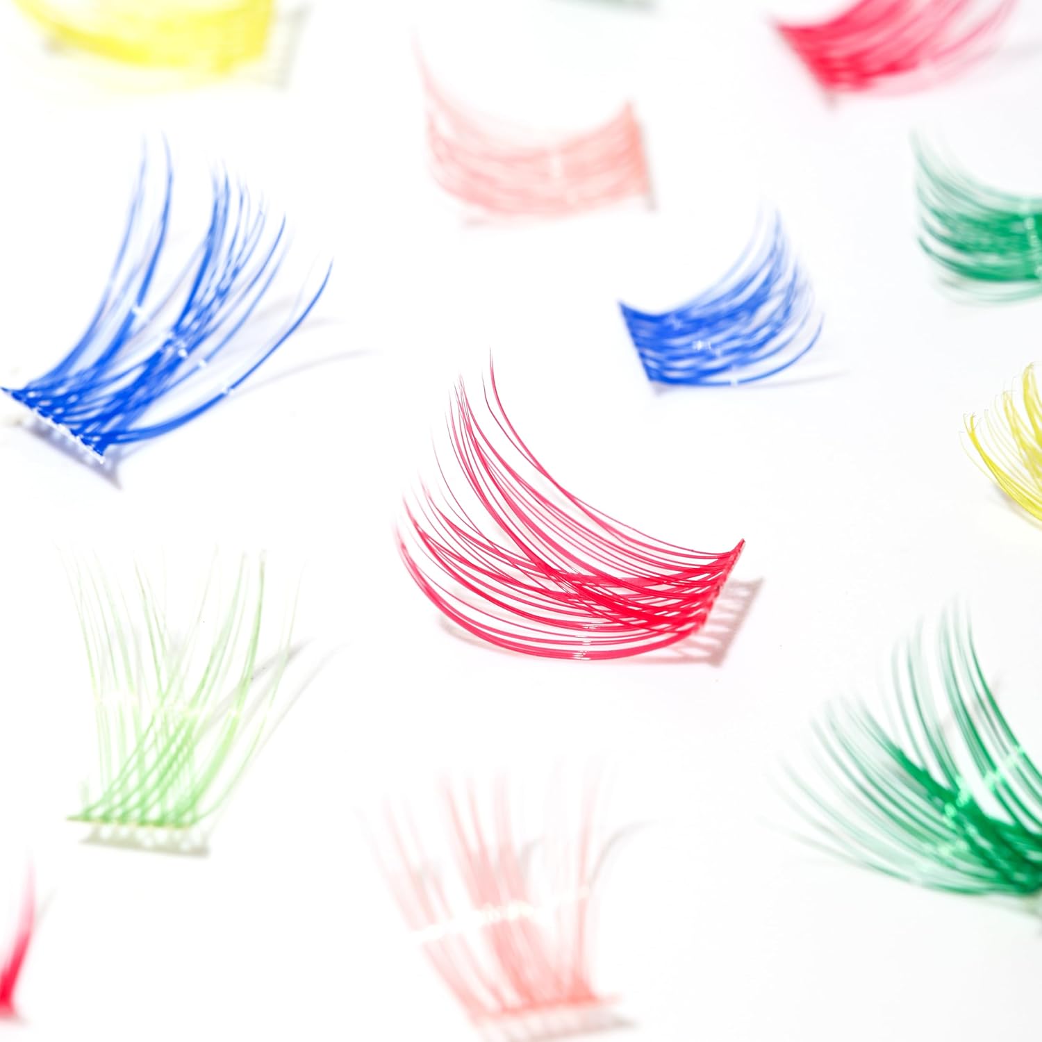 Wispy Colored Lash Clusters with Bottom Lashes Individual Lashes D Curl 8-16mm Mixed 7 Colors Rainbow DIY Eyelash Extension Colorful Cluster Lashes Pack by Yaiseiko-FemmiqueWomen