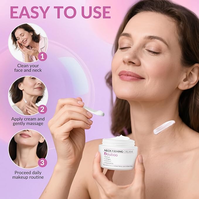 Neck Firming Creams for Tightening and Firming, Moisturizer Face Cream with Collagen, Hyaluronic Acid, Day & Night Anti-Aging Skin Tightening Cream Neck, Décolleté & Face – 1.7Fl Oz-FemmiqueWomen