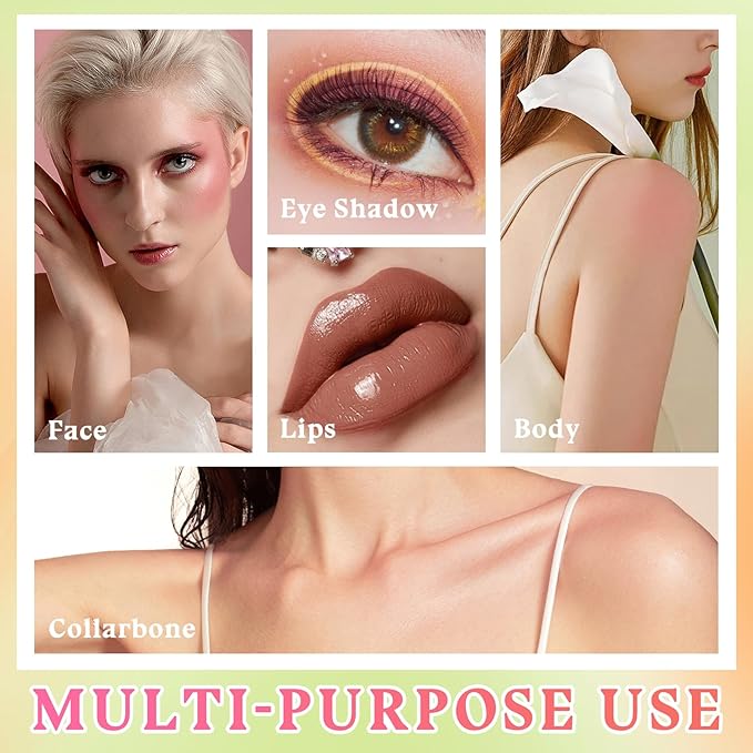 3PCS Blush Stick for Cheeks,Multi-use Solid Matte Makeup Stick Blush Cream for Cheek Eyes and Lips Tint,Moisturizing Tinted Cream Blush,Natural Blendable Cheek Blusher with 3 Makeup Sponges A4-FemmiqueWomen