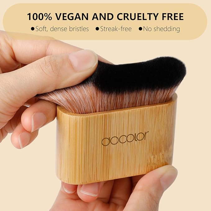 docolor Self Tanner Brush Large Body Makeup Brush, Soft Vegan Tanning Brush no stripes, for Foundation, Self-tanner, Bronzer, Self Tan Back Applicator Body + Face Self-Tan Blending Brush Gift Box-FemmiqueWomen