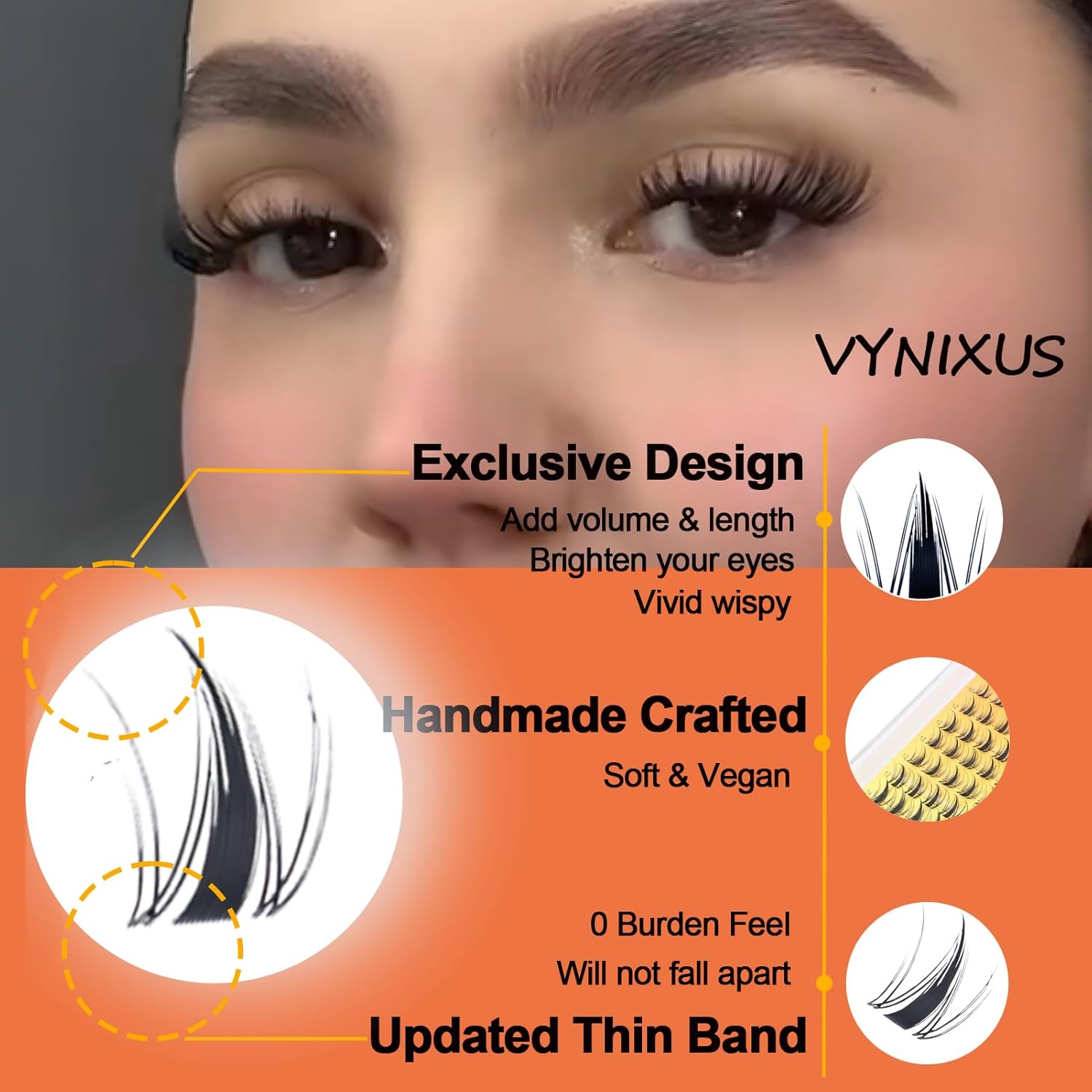 Lash Clusters Kit Eyelash Clusters Wet-Look DIY Lash Extension Kit with Lash Bond and Seal Waterproof Eyelash Tweezers Cluster Eyelash Extensions Kit (Set Fairy-0.07D-Mix8-16)-FemmiqueWomen