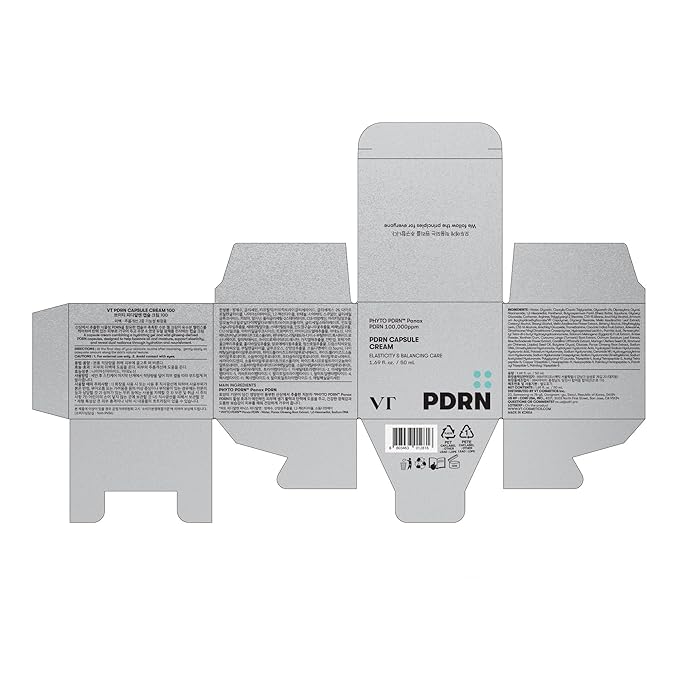 VT COSMETICS PDRN Capsule Cream 100, Hydrating Face Moisturizer with 100,000ppm PDRN, Hyaluronic Acid, 9 Peptides, Firming & Plumping Nourishing Cream, Korean Skin Care (1.69 fl. oz.)-FemmiqueWomen
