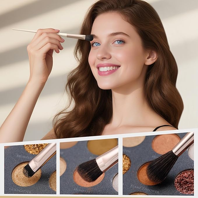 docolor Makeup Brushes Professional 30Pcs Make up Brushes Set Premium Synthetic Kabuki Foundation Blending Brush Face Powder Blush Concealers Eye Shadows Beige-FemmiqueWomen