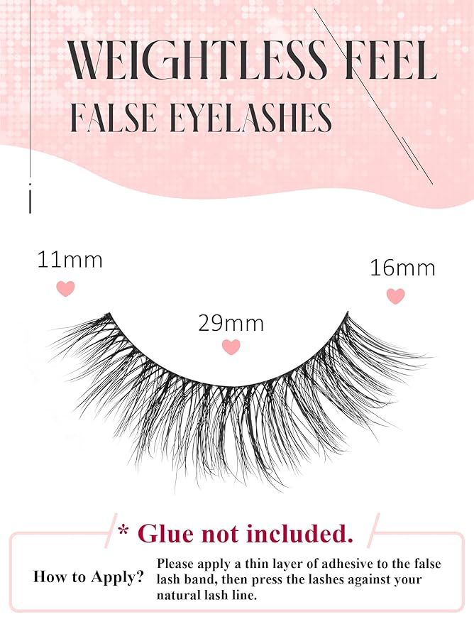 Natural Lashes Mink Natural Eyelashes False Eyelashes Natural Look False Lashes Wispy Eye Lashes Cat Eyelashes Fake Lashes KD02-FemmiqueWomen