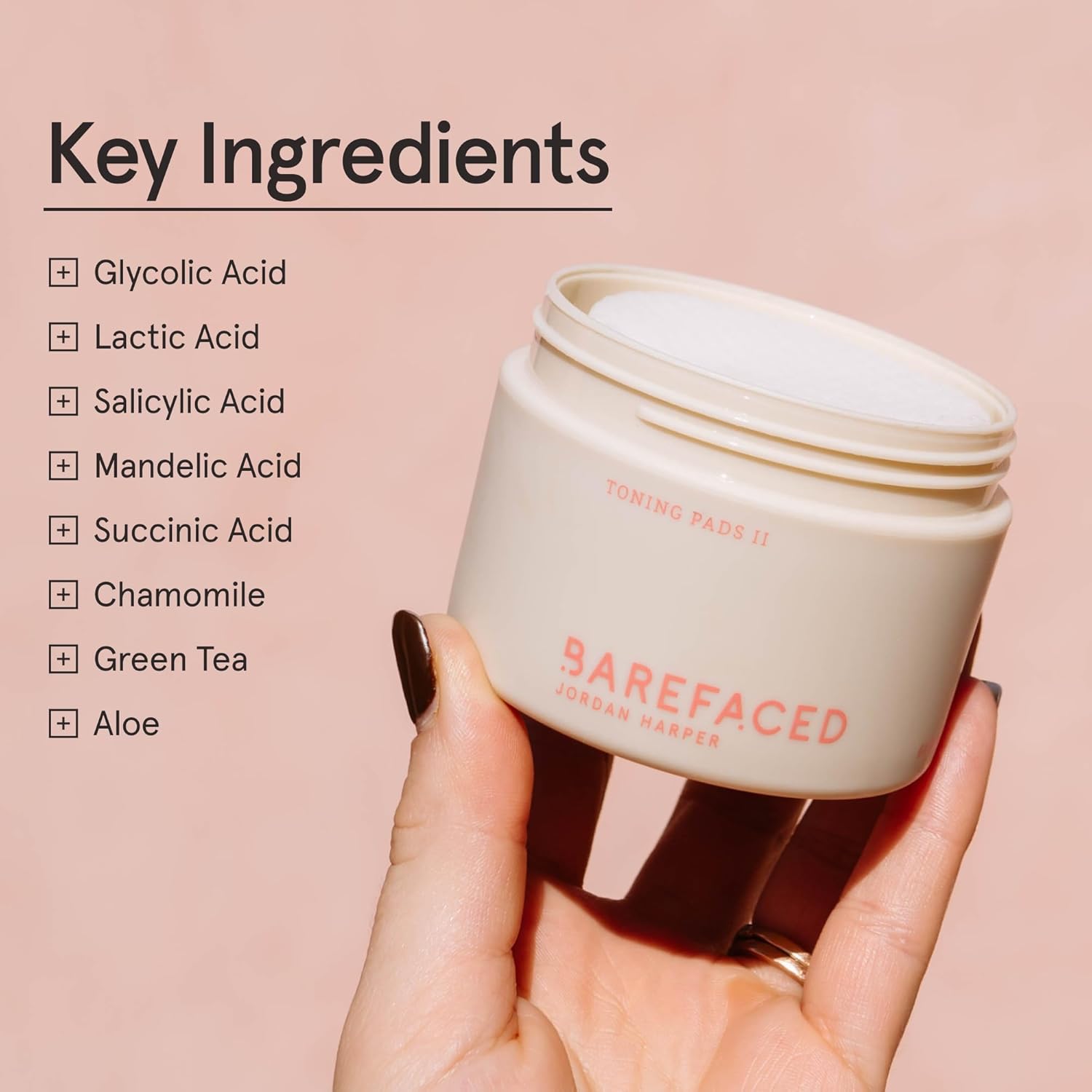 Barefaced Toning Pads II (60 Count) Exfoliating and Resurfacing Face Pads w/ 5% Glycolic Acid & Salicylic Acid, Helps with Brightening & Cleansing Skin, Clears Pores, Reduces Fine Lines and Wrinkles-FemmiqueWomen