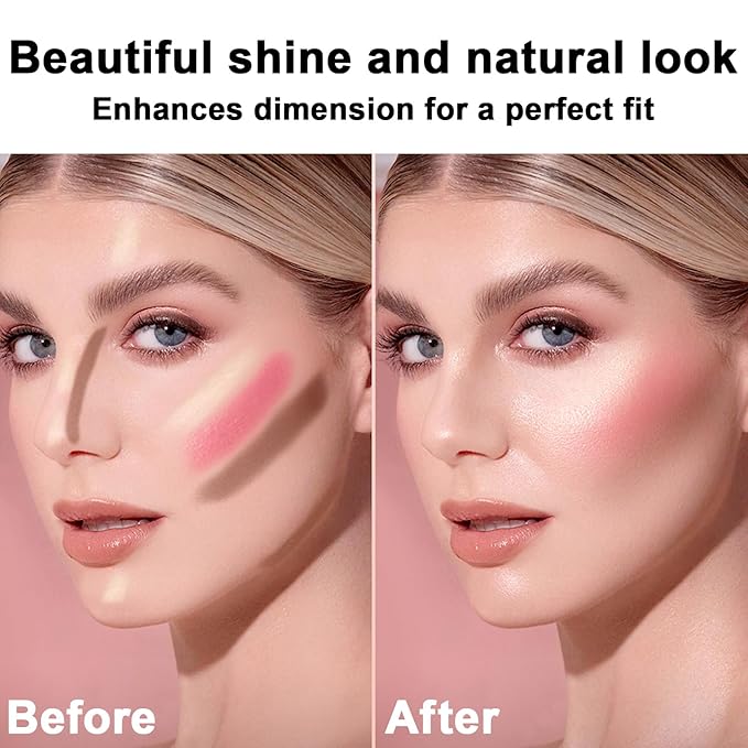 3Pcs Cream Contour Stick Makeup Kit, Shades with Highlighter Stick, Blush Stick and Bronzer Contour Stick for Sculpt the Cheeks, Long Lasting, Waterproof, Matte & Dewy Finish (LIGHT)-FemmiqueWomen