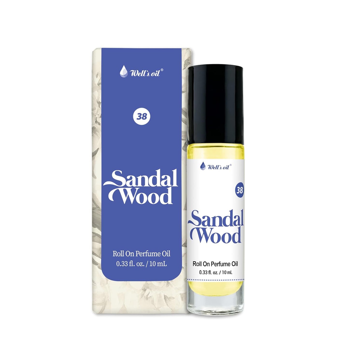 Well's Oil Roll-On Perfume Oil (Sandalwood) | Warm & Woody Notes | Long-Lasting | Paraben-Free | 0.33 Fl Oz / 10 ml-FemmiqueWomen