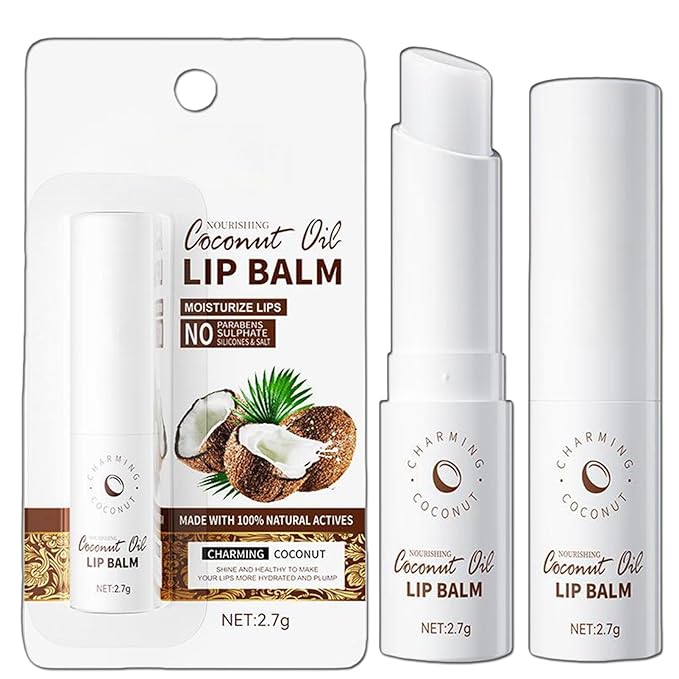 Coconut Lip Balm, Hydrating Lip Balm, Lip Balm With Vtaimin E, Flavored Lip Balm, Hydrating Lip Balm for Women Gilrs-FemmiqueWomen