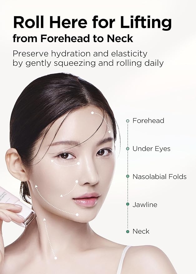 Bewants gua sha neck cream roller, korean neck cream with massage roller, rapid lift neck serum roll on, moisturizer for tightening skin with centella asiatica (2 Pack)-FemmiqueWomen