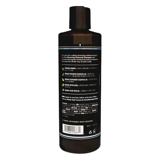Barrel and Oak - Cleansing Charcoal Shampoo, Clarifying Shampoo, Hair Care for Men, Deep Cleans & Purifies, Hydrates & Soothes Dry Scalp, Essential Oil-Based Scent, Vegan (Mint & Eucalyptus, 16 oz)-FemmiqueWomen