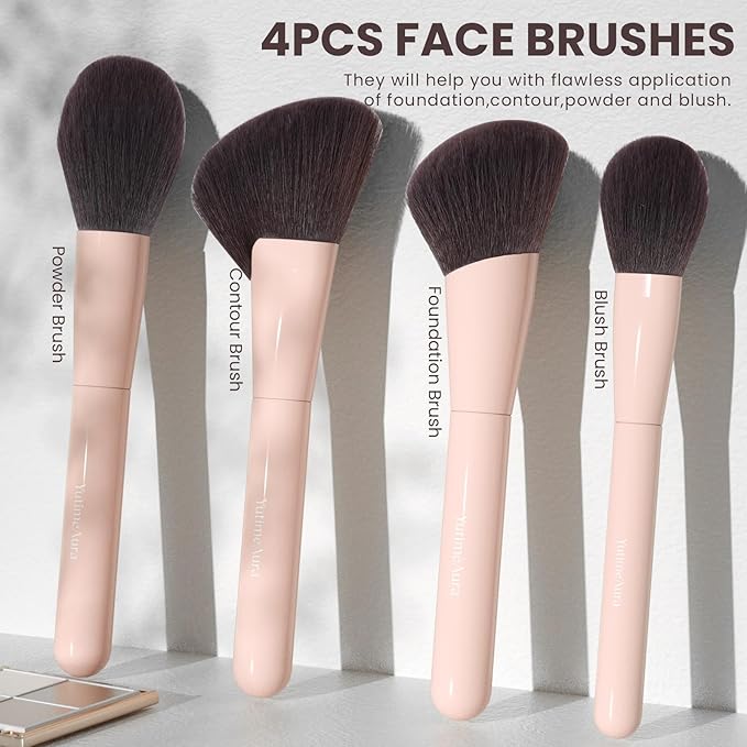 Makeup Brushes 10Pcs Professional Makeup Brush Set Foundation Contour Concealer Blush Highlight Powder Blending Eye Shadow Brush-FemmiqueWomen