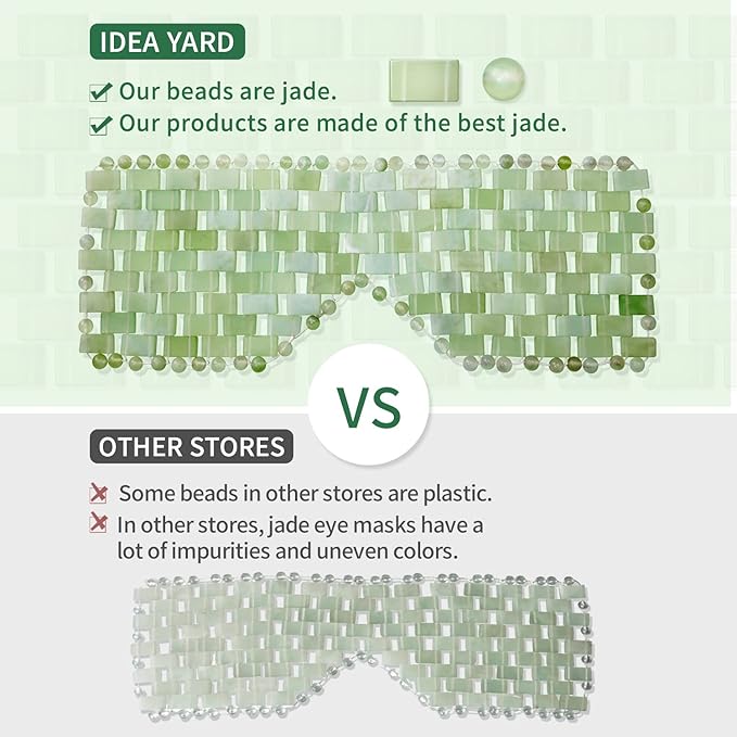 Jade Eye Mask 100% Natural Real Jade Stone Reusable Eye Mask for Hot & Cold Anti Aging，Headache and Migraine Relief Jade Mask for Women Men-FemmiqueWomen