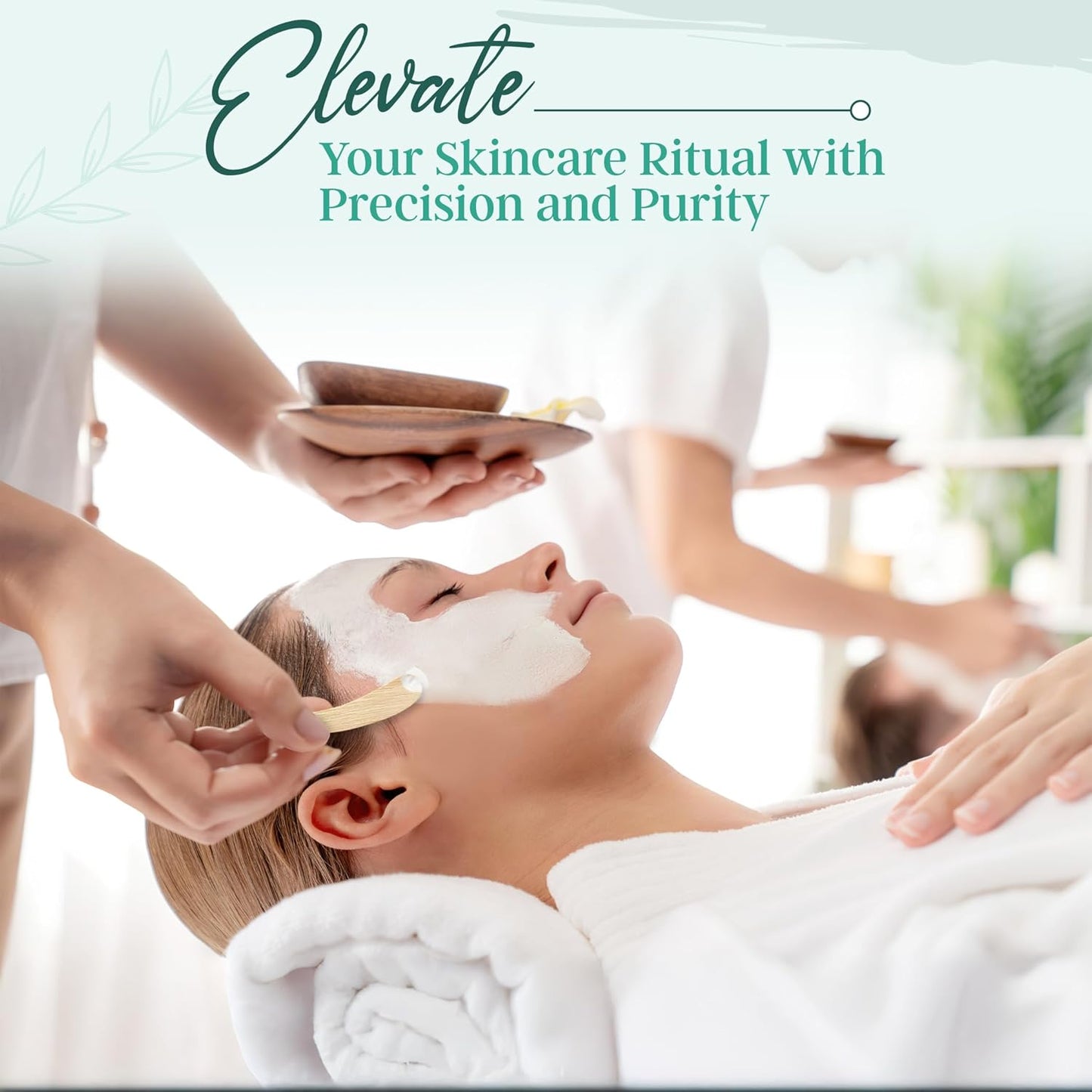 Bamboo 50-pack Cosmetic Facial Makeup Spoon Spatula Mini Makeup Spatula, Biodegradable Compostable Cosmetic Cream Spatulas Spoon, Skincare Scoop Applicator Facial Massage Beauty BPA FREE (Standard)-FemmiqueWomen